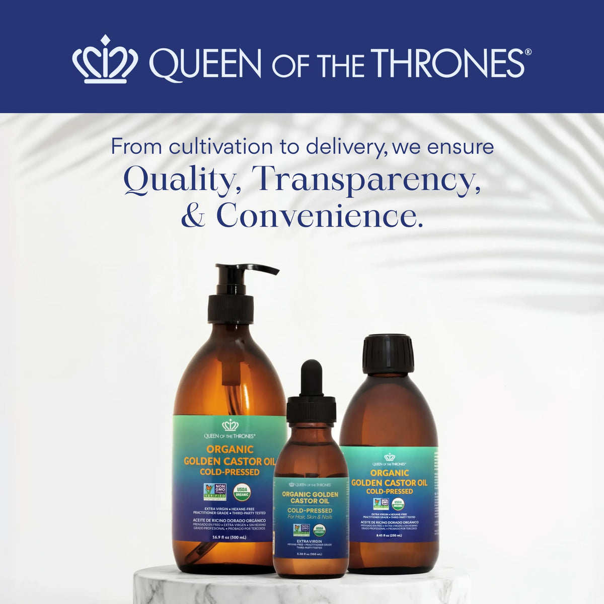 QUEEN OF THE THRONES on a bathroom vanity conveying ritual and self-care benefit
