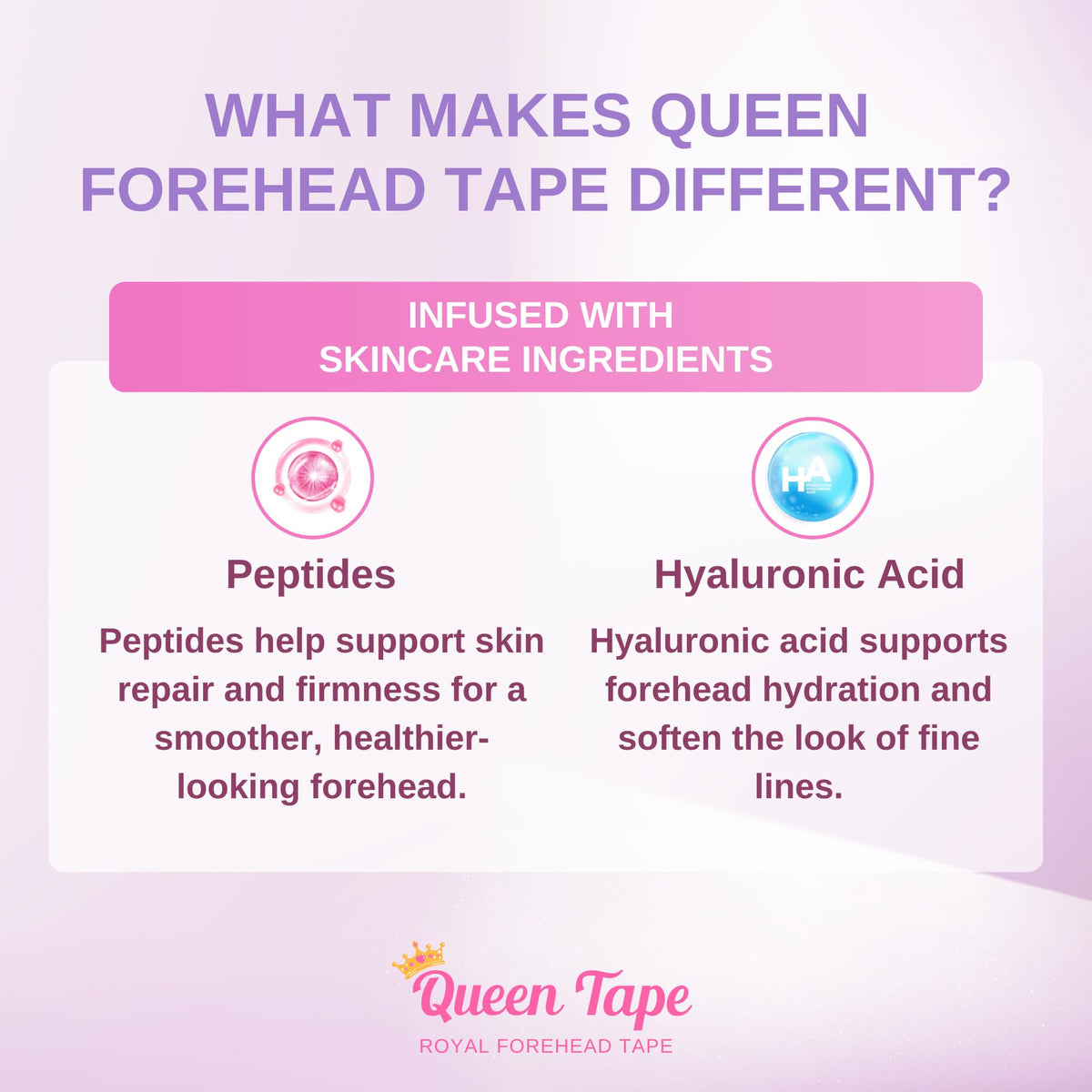 Queen Tape application demo on forehead illustrating secure overnight placement