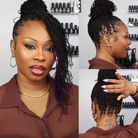 QUEEN VIRGIN REMY close-up of afro-kinky texture highlighting natural grip and realism