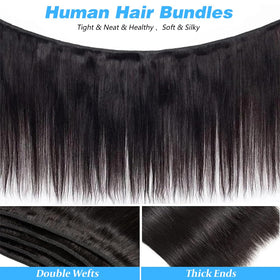 Queenset flat-ironed sleek style showing glossy, heat-styled finish