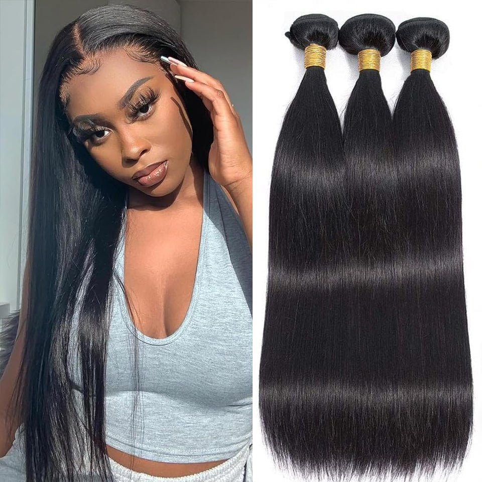 Queenset front packaging showing natural black bundles and benefits