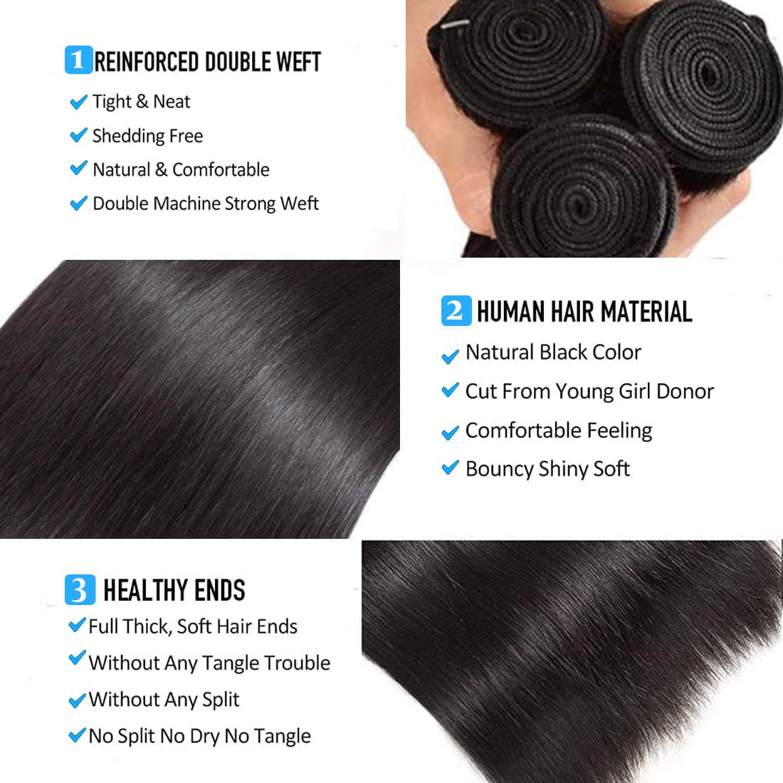 Queenset double-weft stitching detail highlighting strength and low shedding