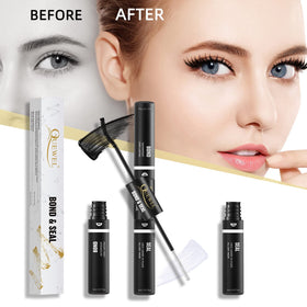 QUEWEL cluster lashes applied close-up showing secure bond and natural look