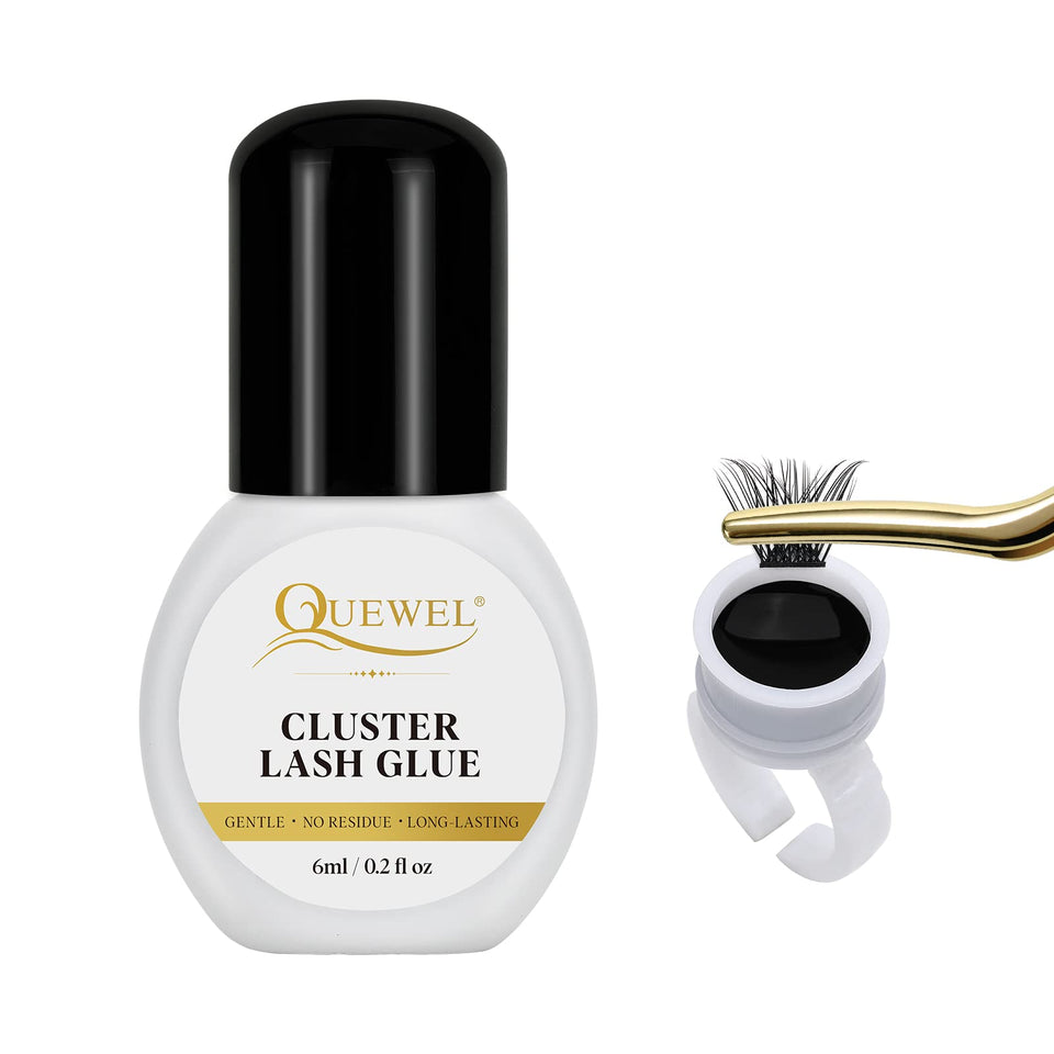 QUEWEL front packaging showing 6ml glue and benefits