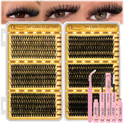 QUEWEL front packaging showing full 580PCS kit and included tools for convenience