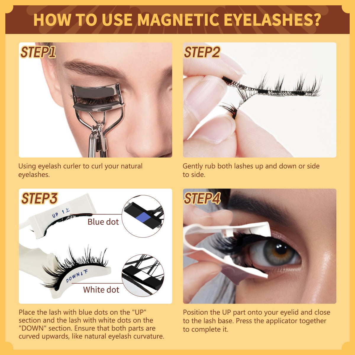 QUEWEL reusable lashes snapped into magnetic box for protection