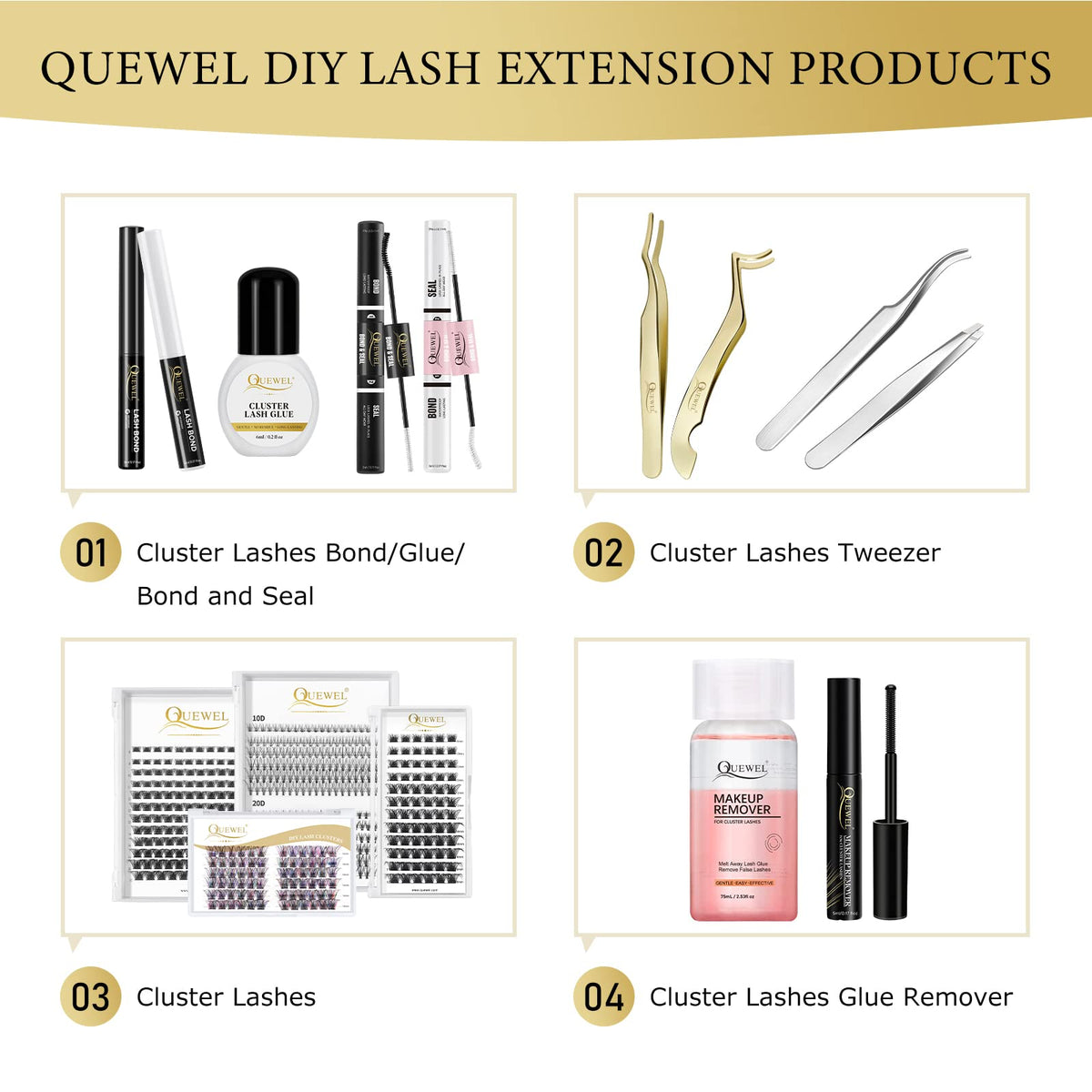 QUEWEL travel-ready packaging flatlay for convenient portability