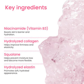 QUIA Beauty cream being applied to hand showing quick hydration benefit