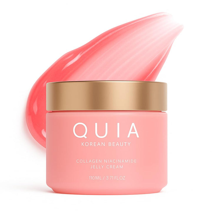 QUIA Beauty front jar showing minimalist packaging and hydration benefit