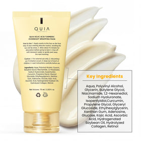 QUIA turmeric and centella botanicals highlighting calming brightening benefits