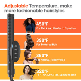 QUICO straightening a section of hair for sleek, frizz-reduced finish