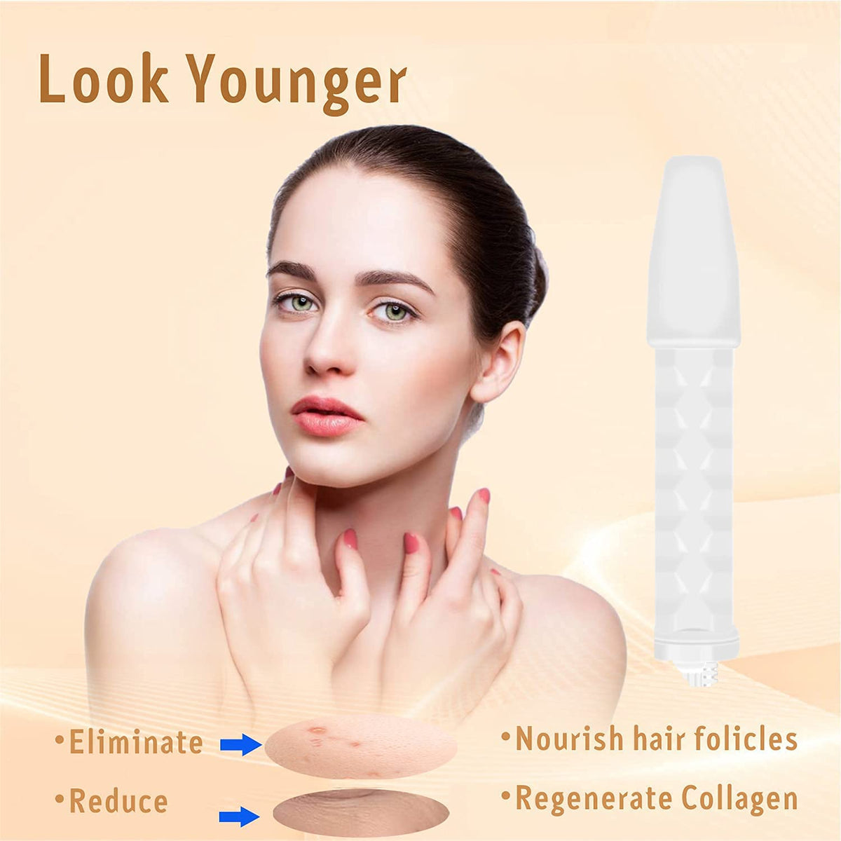 Quiet&Far set of four glass electrodes neatly arranged for targeted skin treatment