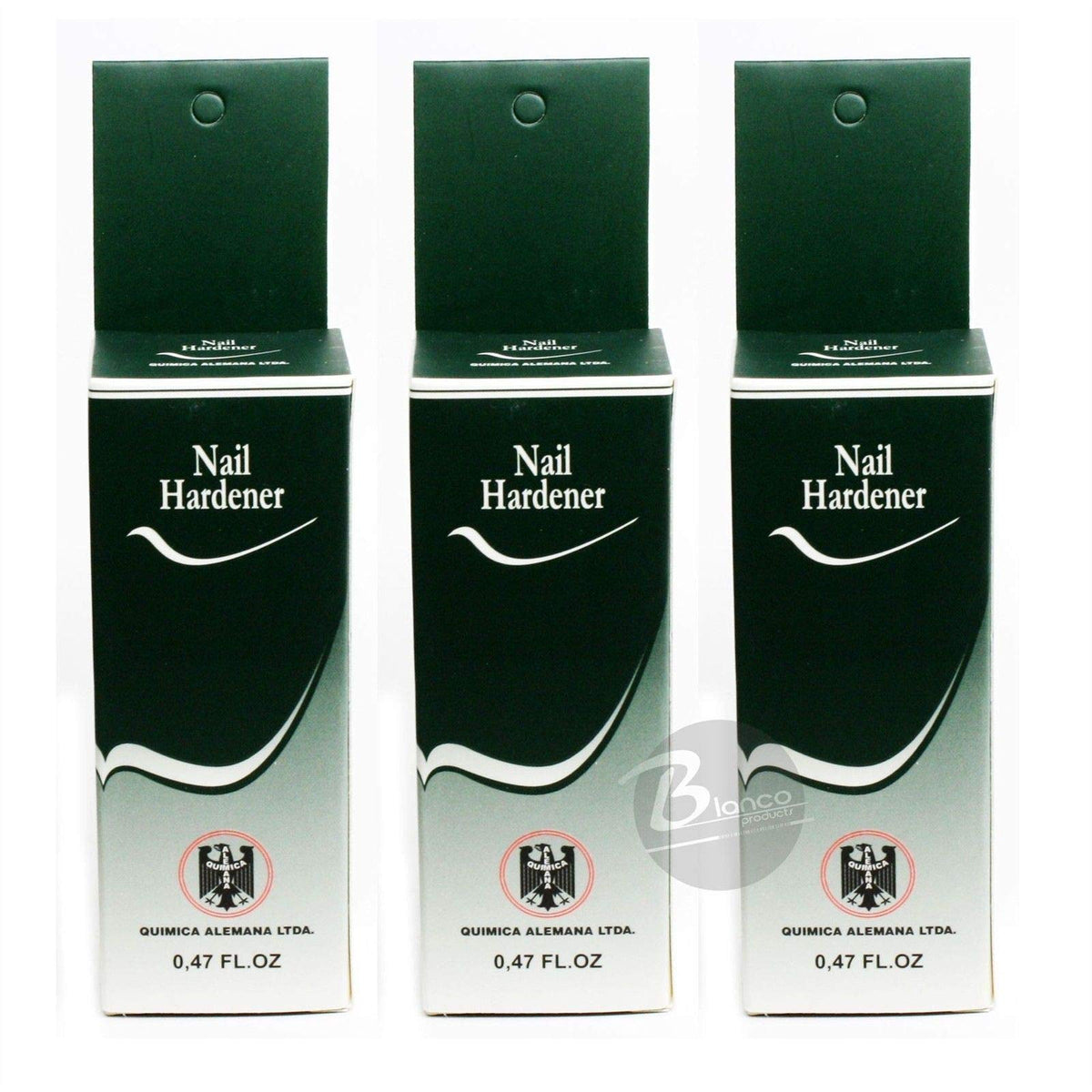 Química Alemana front packaging showing three 0.47 oz bottles and label, clear product identity and convenience