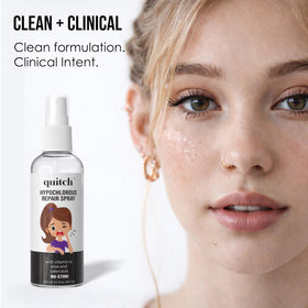 quitch fine mist spray spraying over piercing, benefit: touch-free gentle cleansing