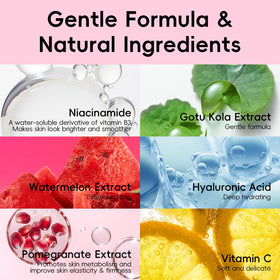 QUIYUM citrus vitamin C toner pouring into hand for brightening effect