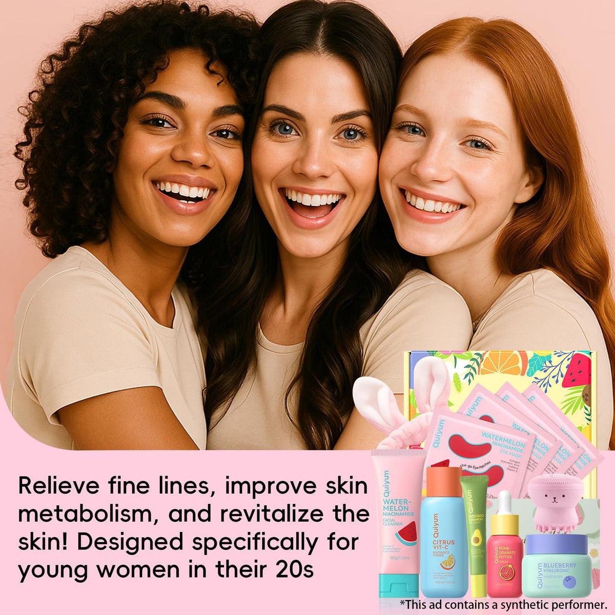 QUIYUM travel bag packed with set demonstrating on-the-go skincare convenience