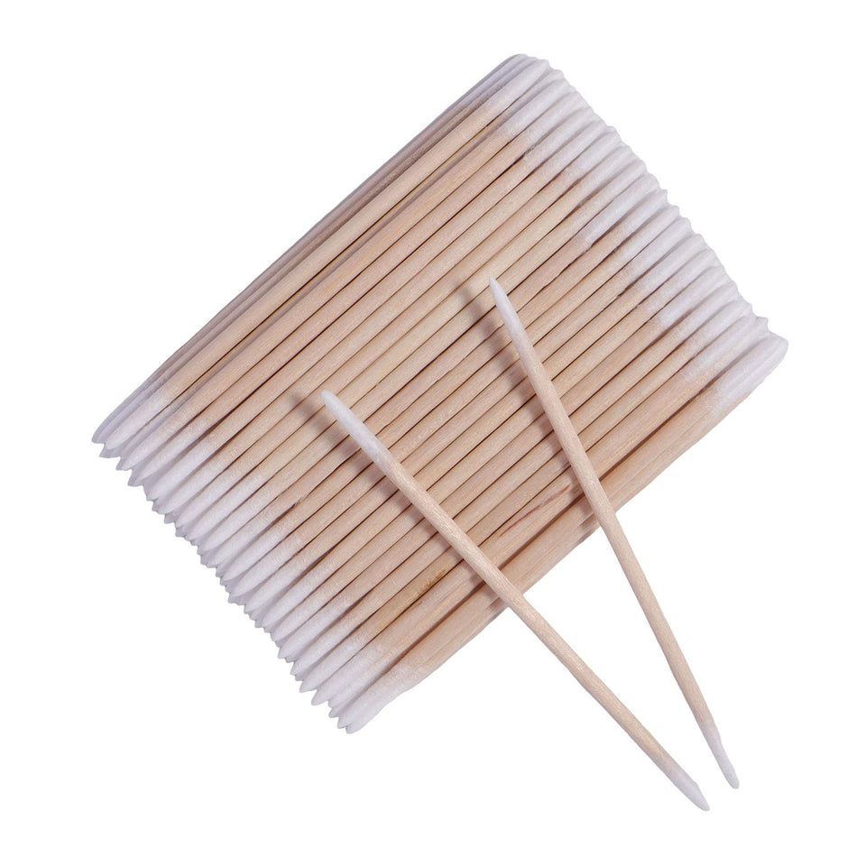 Qundaoily front packaging showing bulk double-sided swabs and quantity