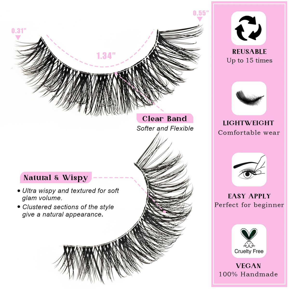 QUNETY clear band detail highlighting invisible blend and comfort