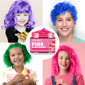 QUNGCO blue streak applied in hair demonstrating bold color payoff benefit