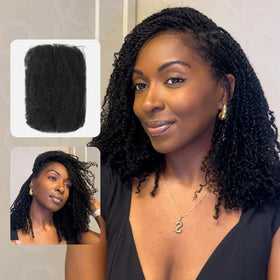 QUEEN VIRGIN REMY front bundle showing natural black texture and easy blending