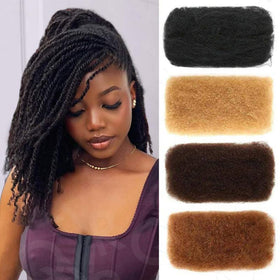 QUEEN VIRGIN REMY close-up of kinky texture illustrating soft, natural curls