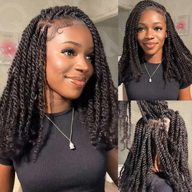 QUEEN VIRGIN REMY wig build with afro kinky hair showing textured volume