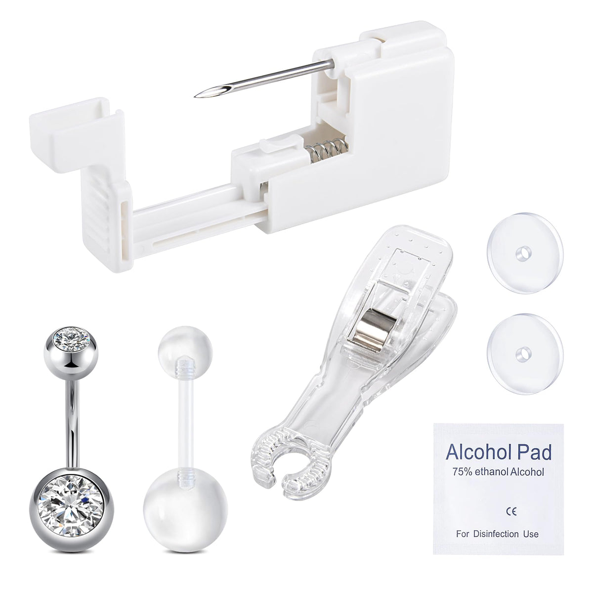 QWALIT front packaging showing complete belly piercing kit for convenient use