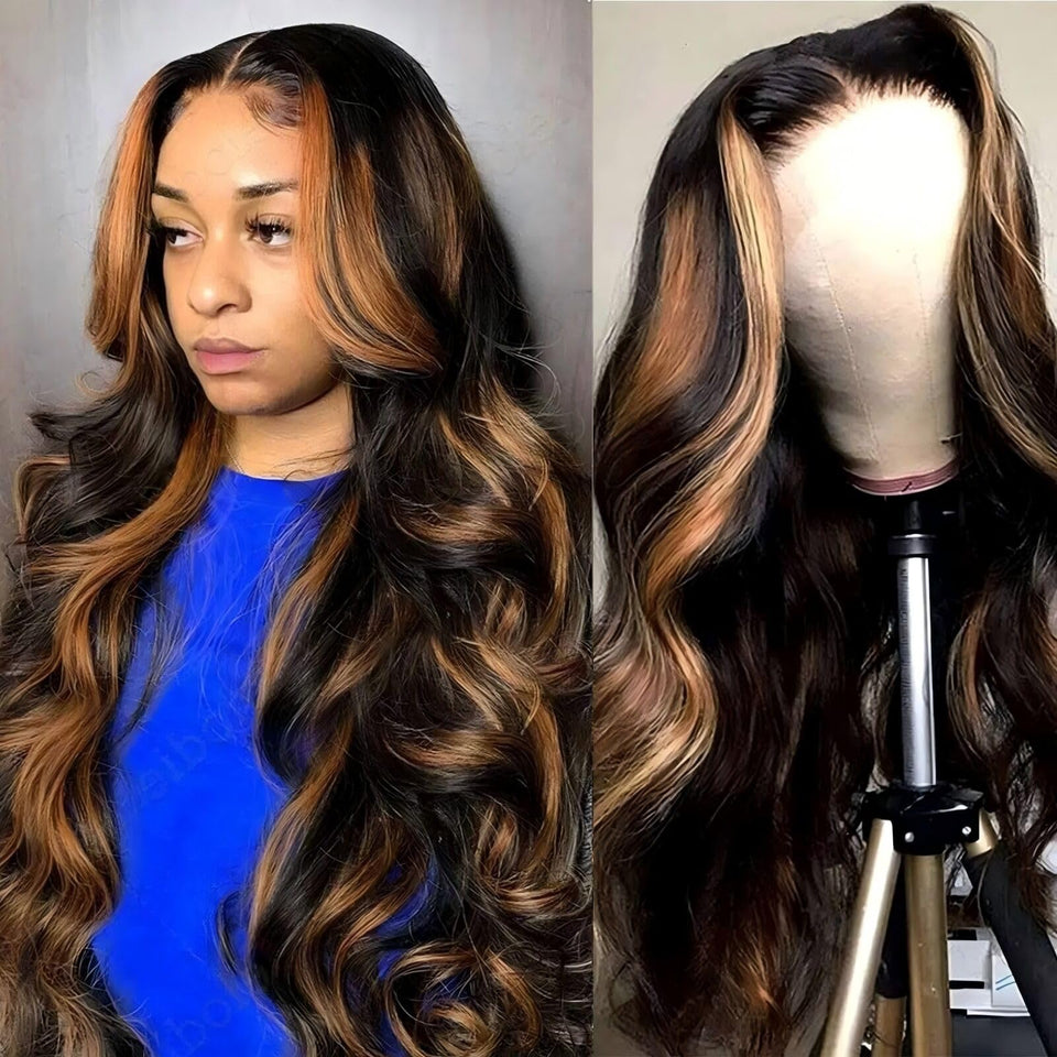 QZOQZO front view of 28-inch ombre wig showing natural hairline benefit