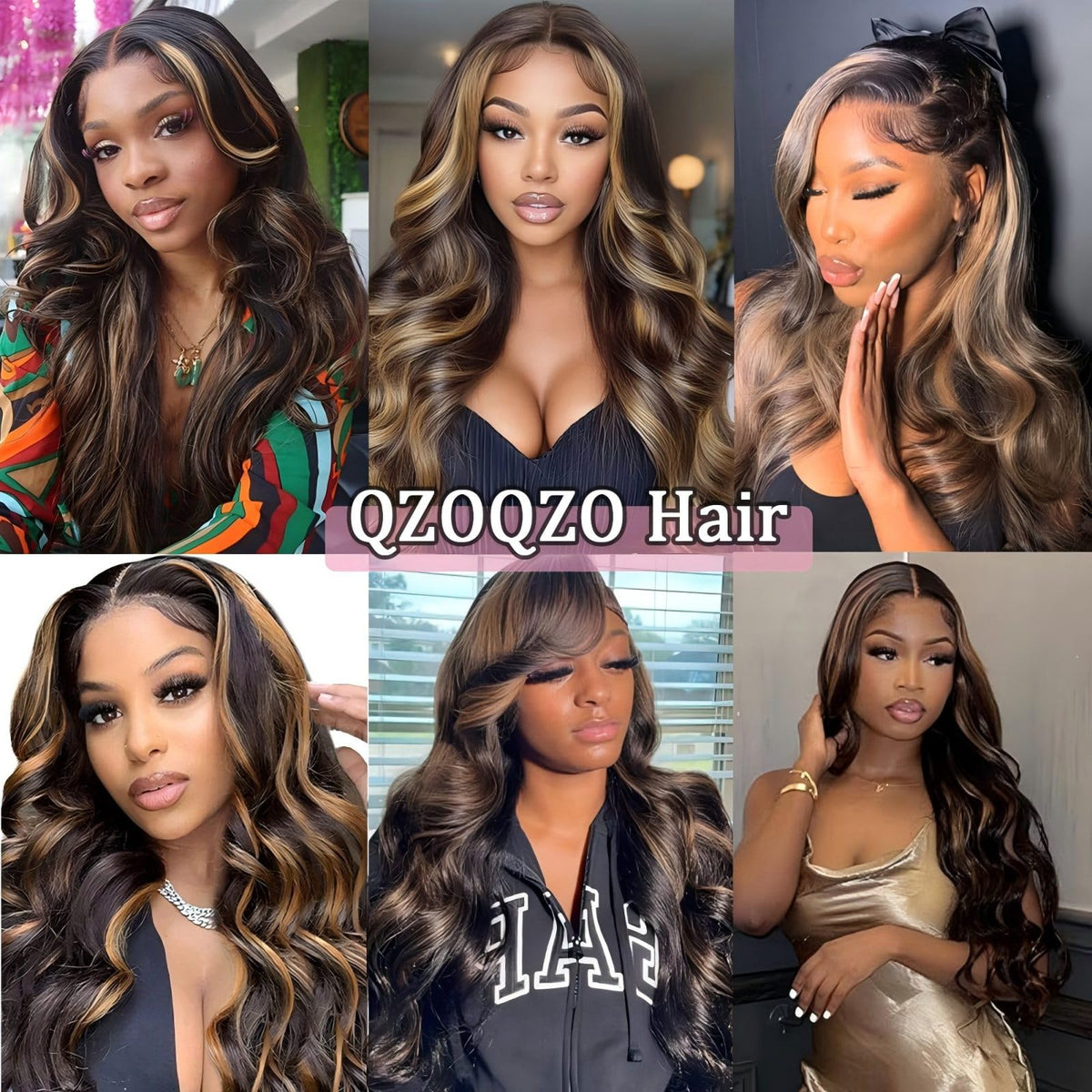 QZOQZO model wearing 28-inch wig to show true length and scale