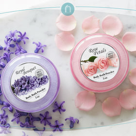 R-NEU Royal Bouquet close-up of label and powder indicating rich floral aroma