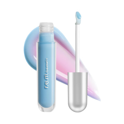 r.e.m. beauty front packaging showing gloss tube and label for easy identification and style