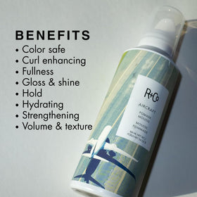 R+Co aircraft after blow-dry showing visible root volume and long-lasting body
