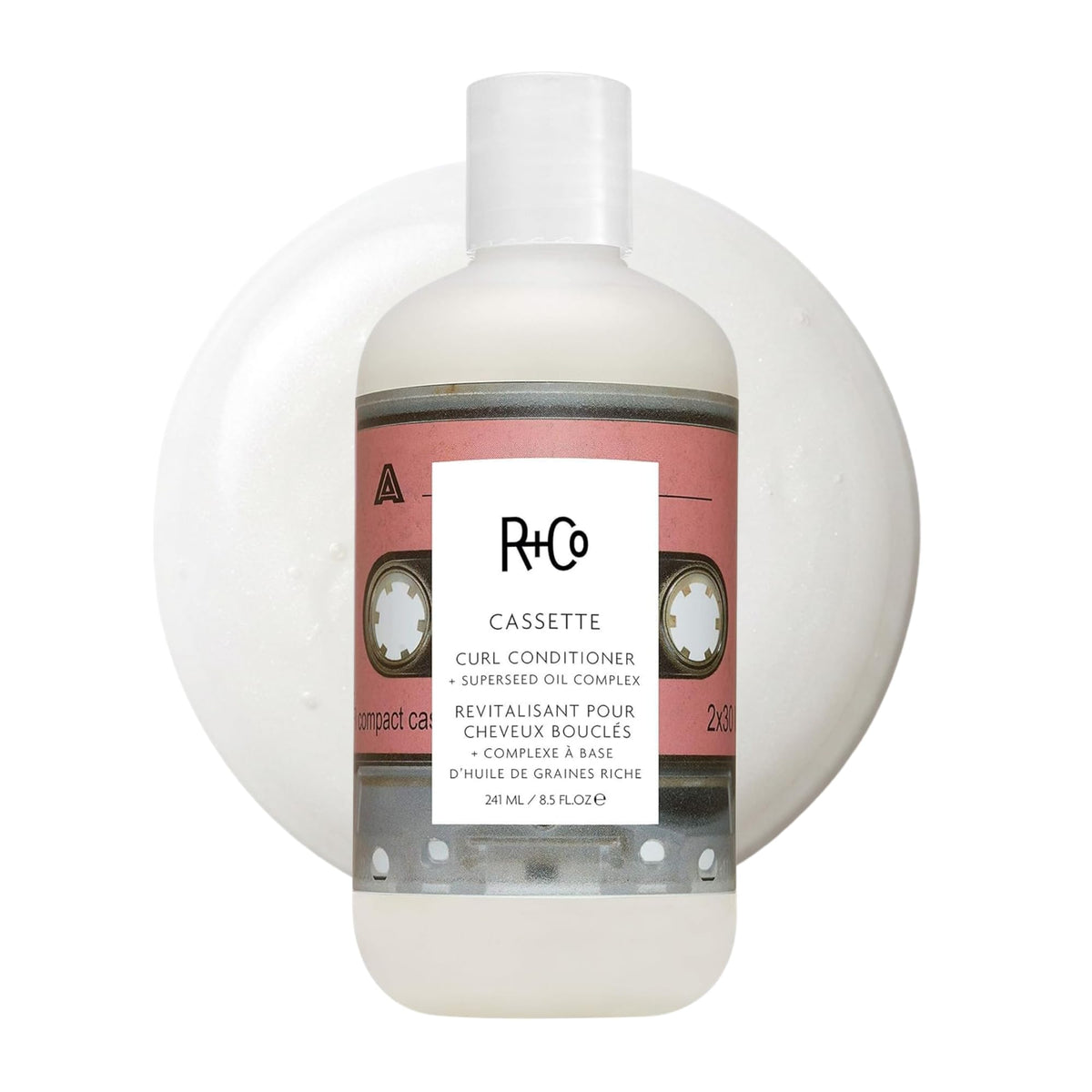 R+Co Cassette front bottle showing clean design and size benefit