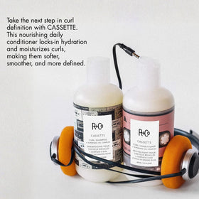 R+Co Cassette pump and label detail highlighting ingredient transparency
