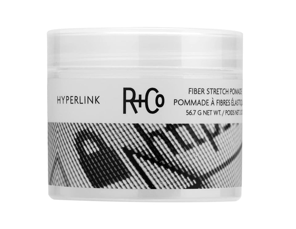 R+Co Hyperlink front jar showing product packaging and easy travel benefit