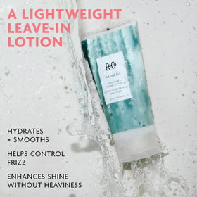R+Co Waterfall being applied to damp hair for smoother styling