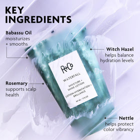 R+Co Waterfall before and after hair showing increased shine