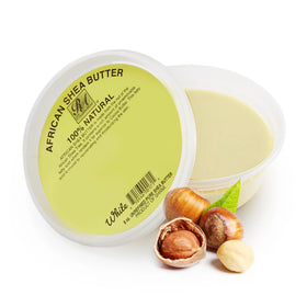 RA COSMETICS front jar of 8 oz raw shea butter showing clean packaging and natural product benefits