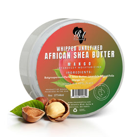 RA COSMETICS front jar with mango scent showing clean packaging benefit