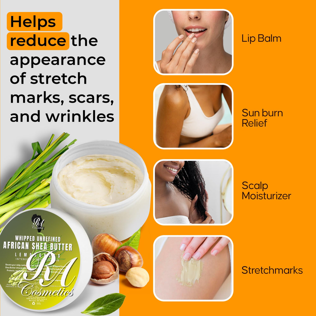 RA COSMETICS used on hair ends to reduce frizz and add shine