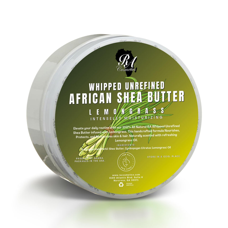 RA COSMETICS jar front view showing label and lemongrass scent benefit