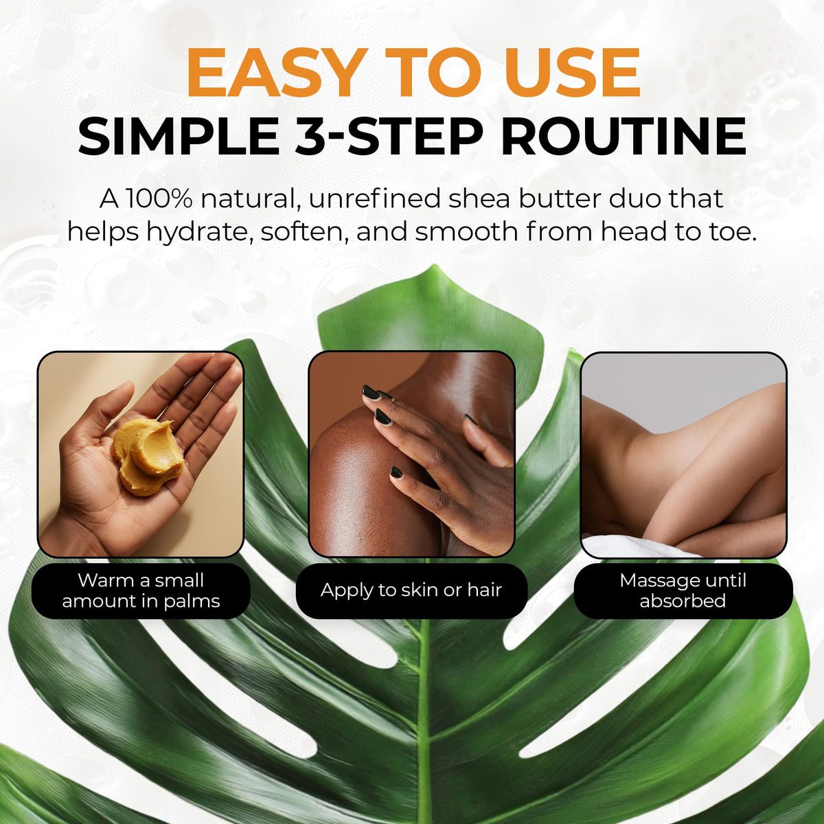 RA COSMETICS spoon scooping raw shea butter illustrating ease of use and clean application