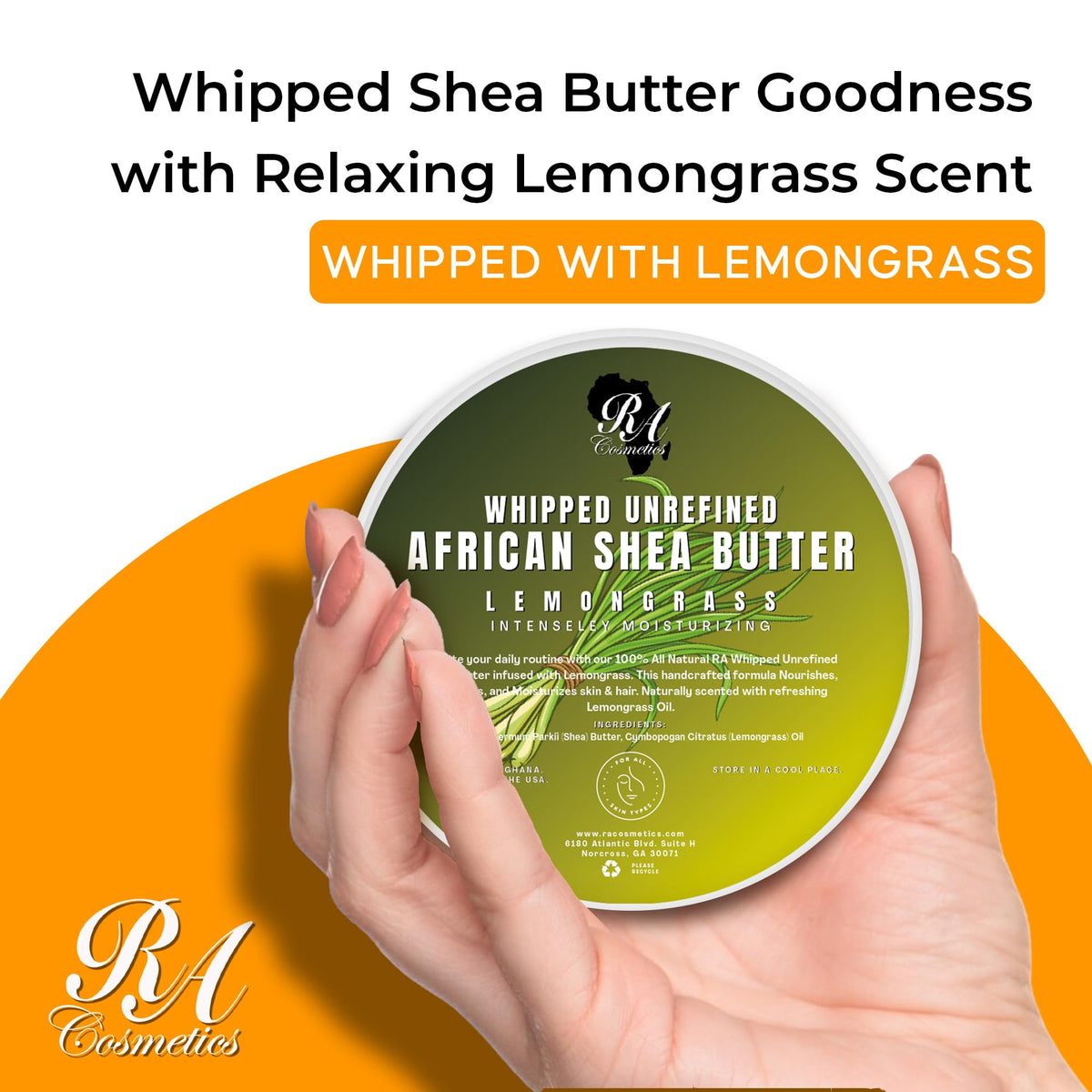 RA COSMETICS whipped shea texture close-up showing light absorbent finish