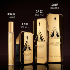 Rabanne bottle next to 3.4 oz cap for clear size and scale reference