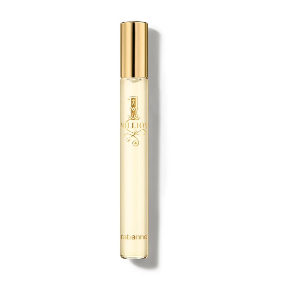 Rabanne 1 Million front view showing the gold ingot bottle and premium design benefit
