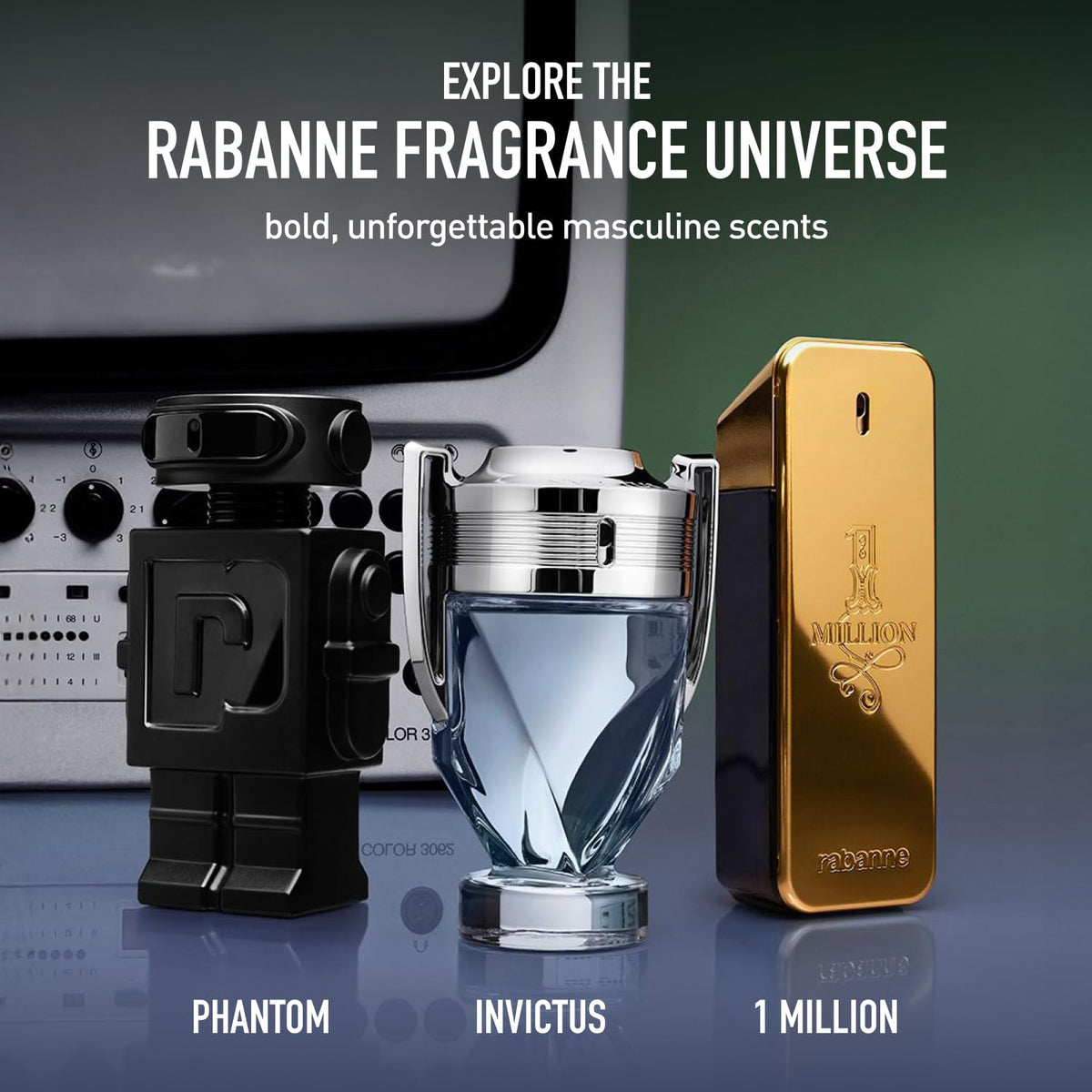 Rabanne 1 Million ingredients visual showing mandarin cinnamon amber for scent clarity