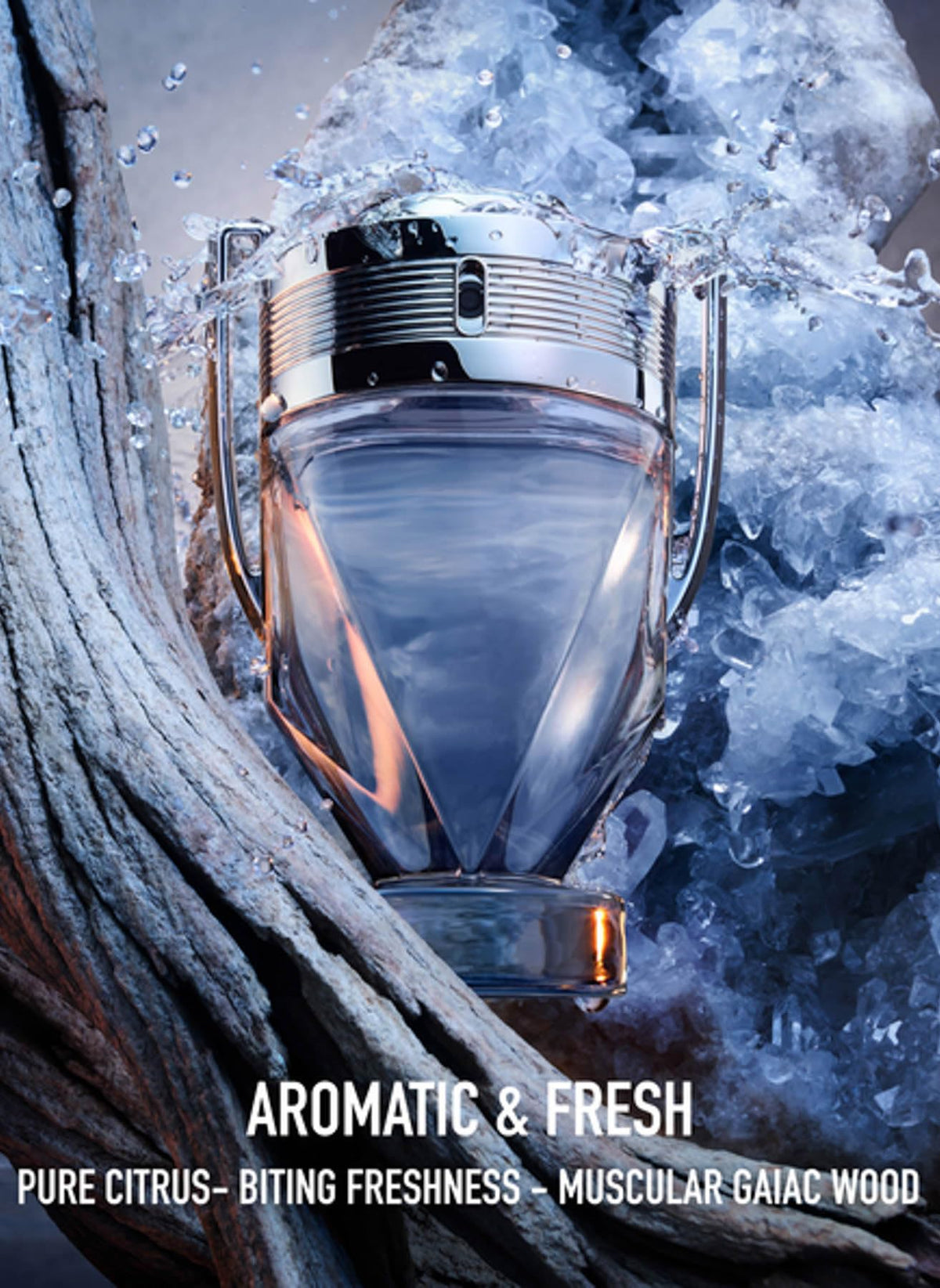 Rabanne Invictus fine mist spray in motion showing even application