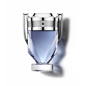 Rabanne Invictus trophy bottle front view showing bold design and display appeal