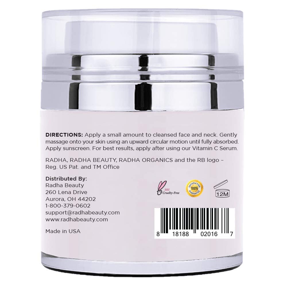 Radha Beauty cream applied on hand demonstrating lightweight spreadability