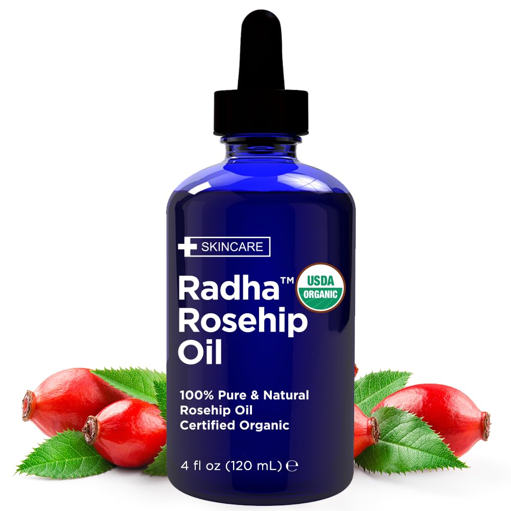 Radha Beauty front bottle showing clean packaging and pure oil benefits